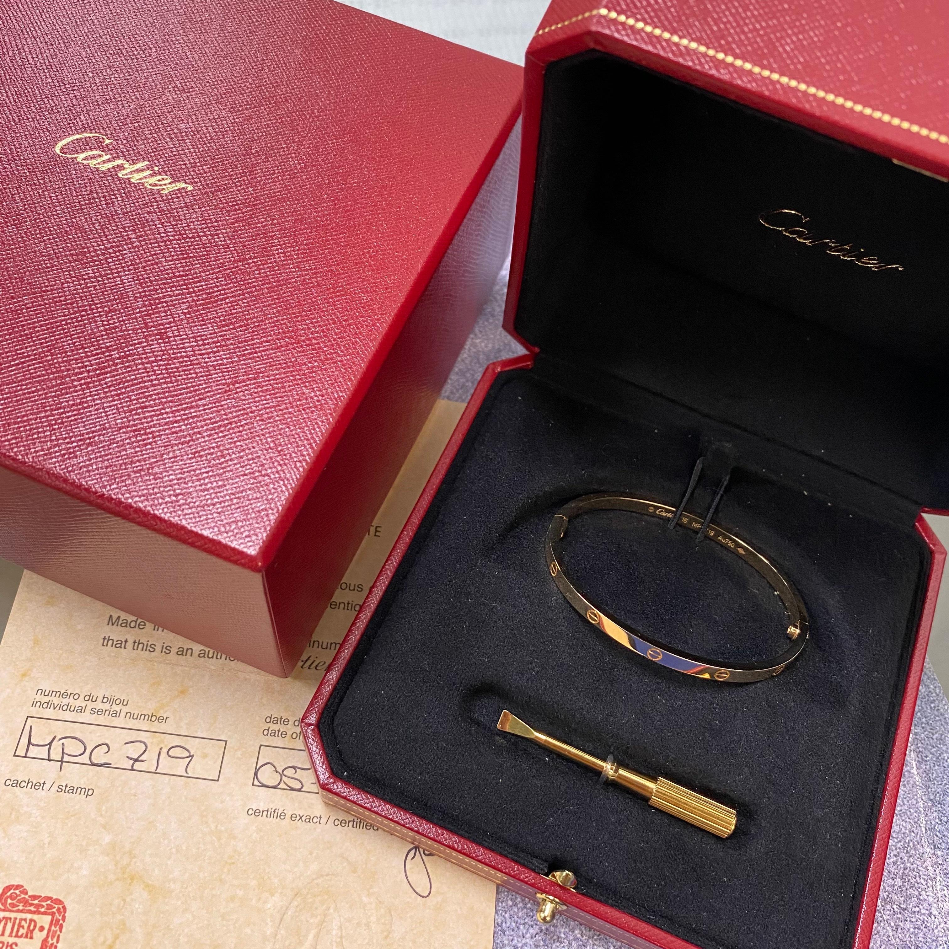 cartier thin love bracelet