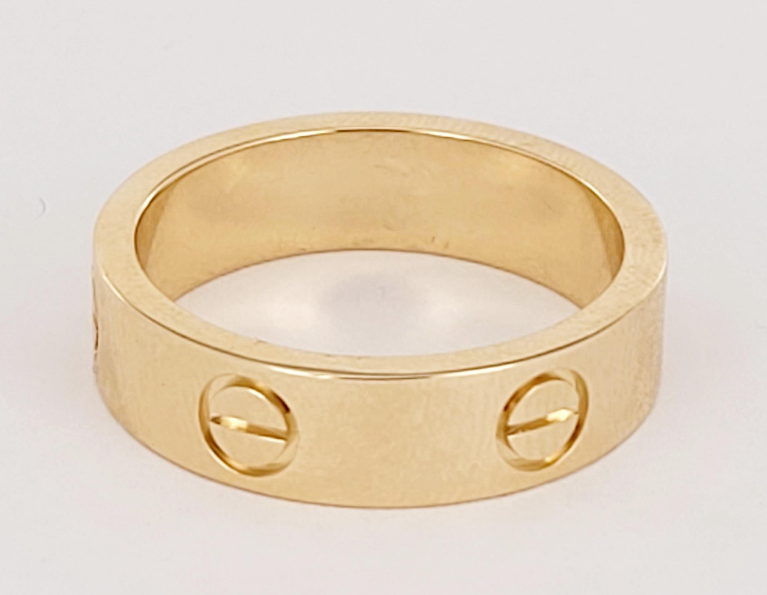 Cartier  oro giallo 18 carati  Anello LOVE Wedding Band 62  USA 10 In condizioni ottime in vendita a New York, NY