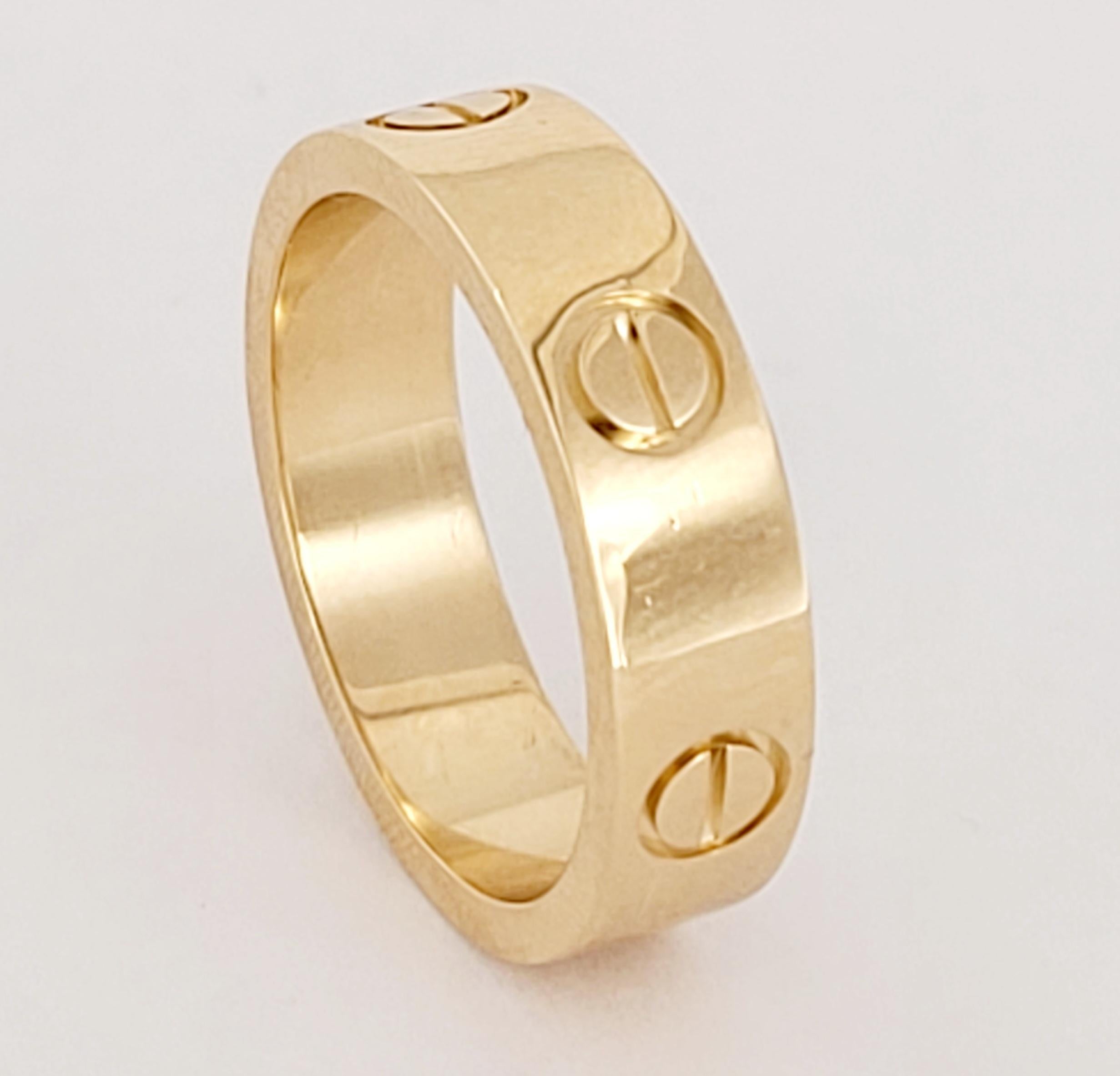 Cartier  oro giallo 18 carati  Anello LOVE Wedding Band 62  USA 10 in vendita 1