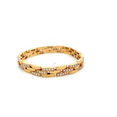 Bracelet Cartier en or jaune 18 carats à maillons, serti de diamants de 3 carats