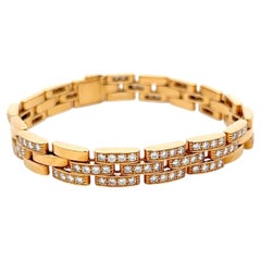 Bracelet Cartier en or jaune 18 carats à maillons, serti de diamants de 3 carats