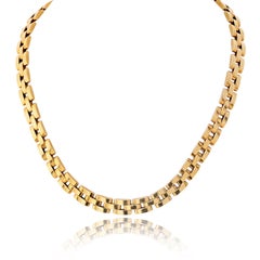Cartier 18k Yellow Gold Maillon Panthere 3 Row Collar Necklace, With Certificate