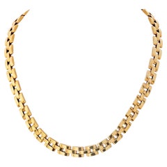 Cartier 18k Yellow Gold Maillon Panthere 3 Row Collar Necklace, With Certificate