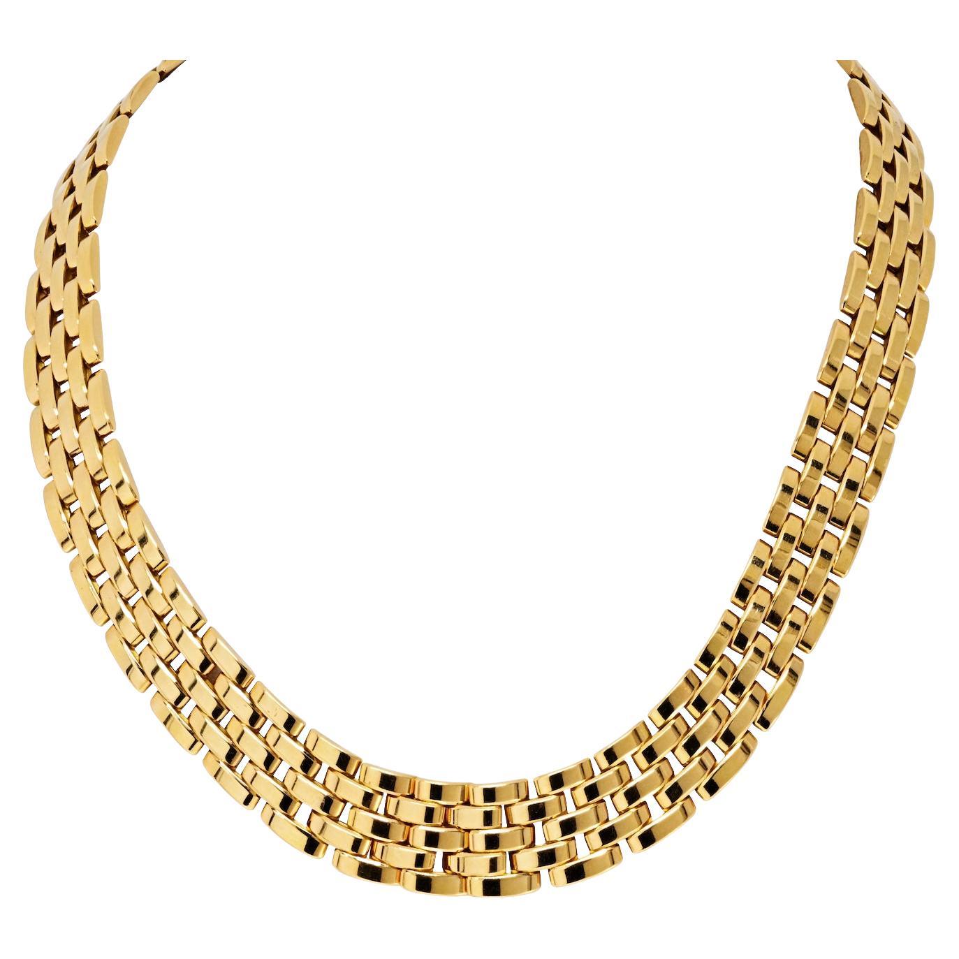 Cartier 18k Yellow Gold Maillon Panthere 5 Row Collar Necklace
