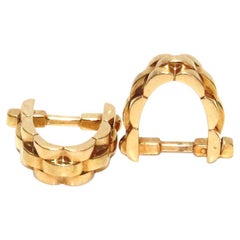 Vintage Cartier 18K Yellow Gold Maillon Panthere Cufflinks