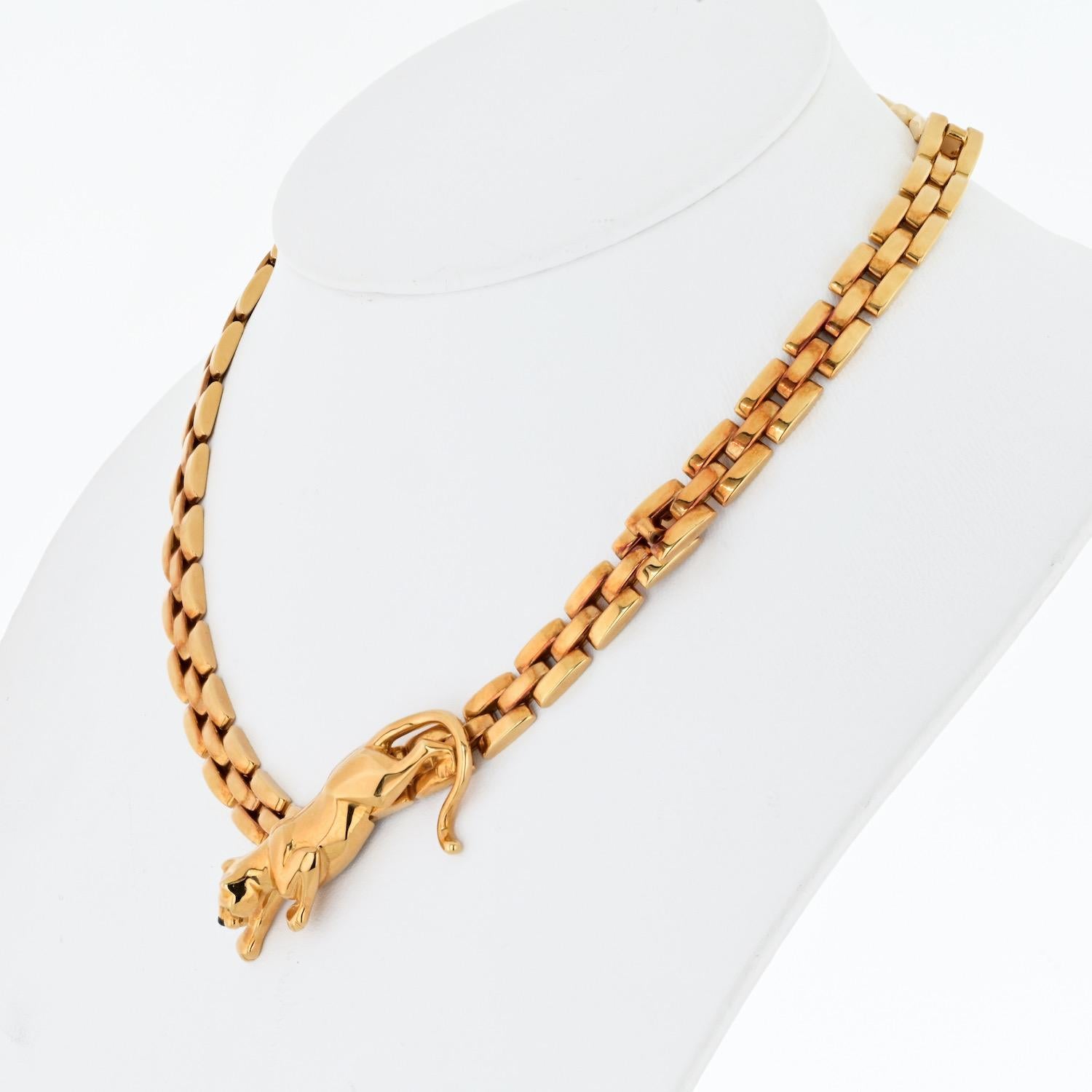 Modern Cartier 18K Yellow Gold Maillon Panthere Link Chain Vintage Necklace For Sale