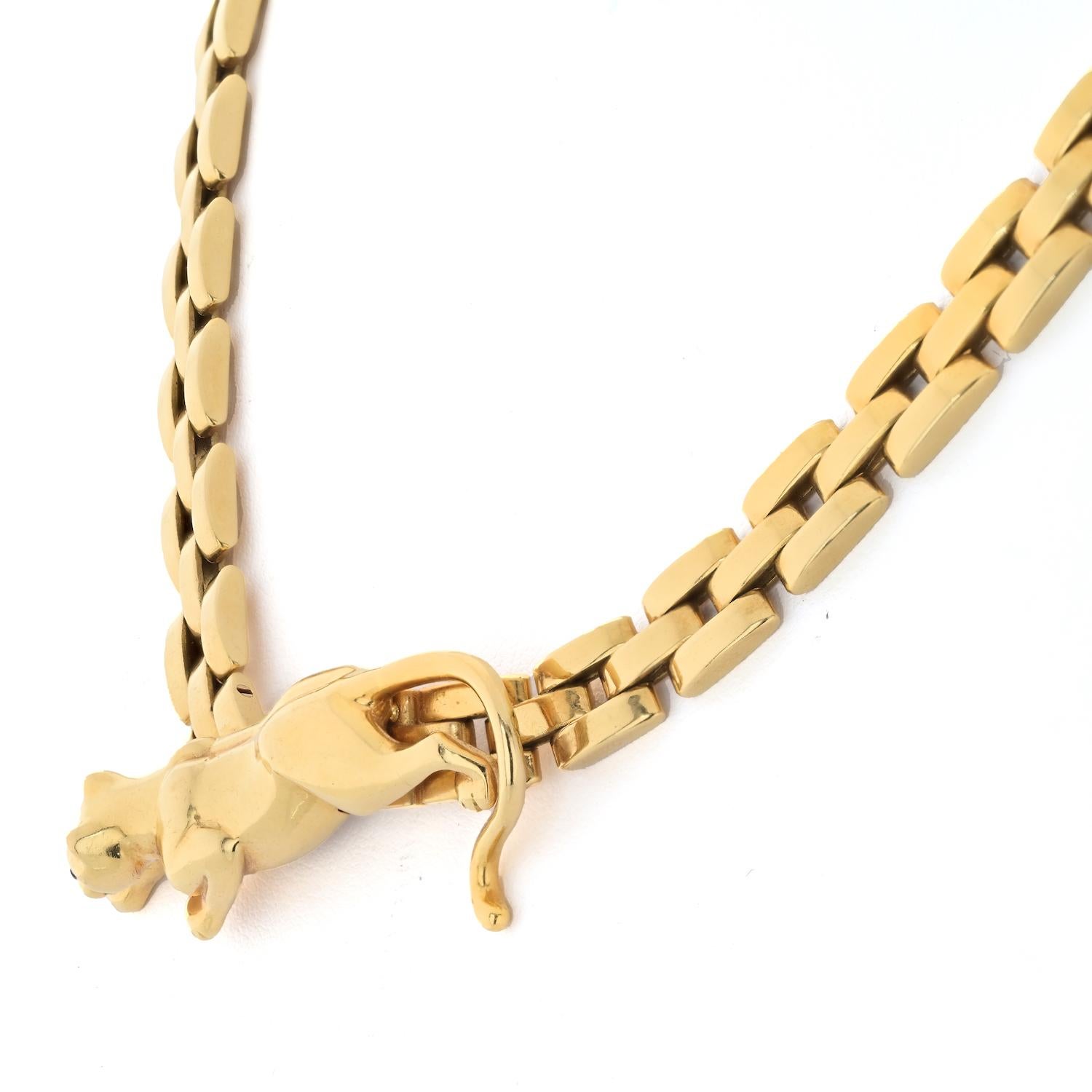 Cartier Maillon Panthere Gliederkette Vintage-Halskette, 18 Karat Gelbgold Damen