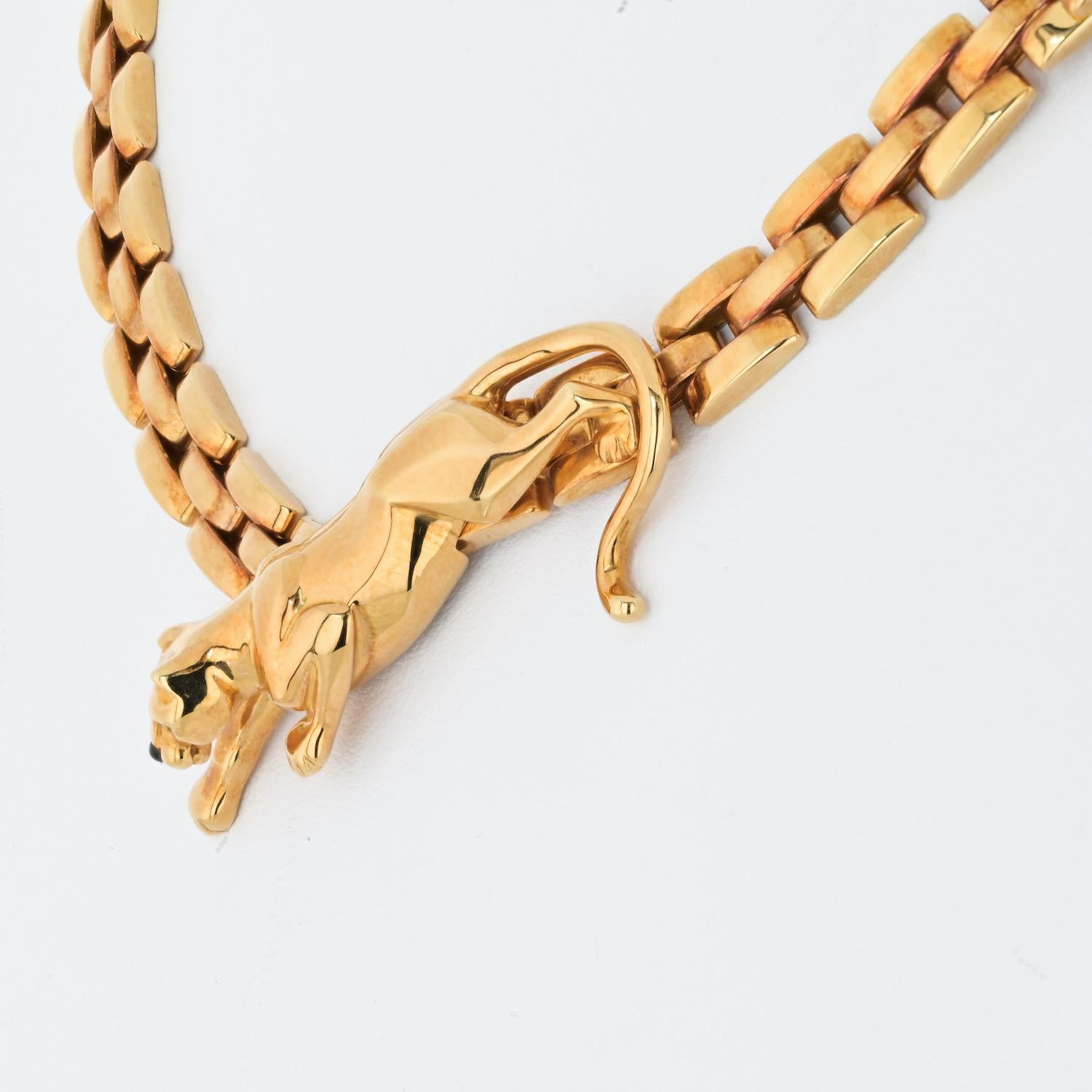 Cartier 18K Yellow Gold Maillon Panthere Link Chain Vintage Necklace For Sale 1