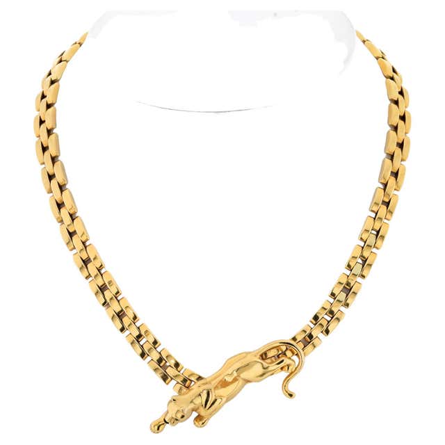 Cartier Rope Chain Cartier 18K Yellow Gold Vintage Panthere On A Cartier Chain Pendant ...