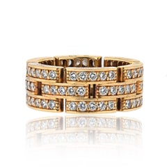 Cartier Maillon Panthere: 18 Karat Gelbgold Maillon Panthere Drei-Diamant-Ring mit Reihen