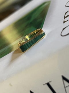 Cartier 18k Yellow Gold & Malachite Ring Vintage C. 1970s Germany Rare