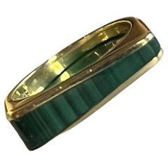 Cartier 18k Yellow Gold & Malachite Ring Vintage C. 1970s Germany Rare