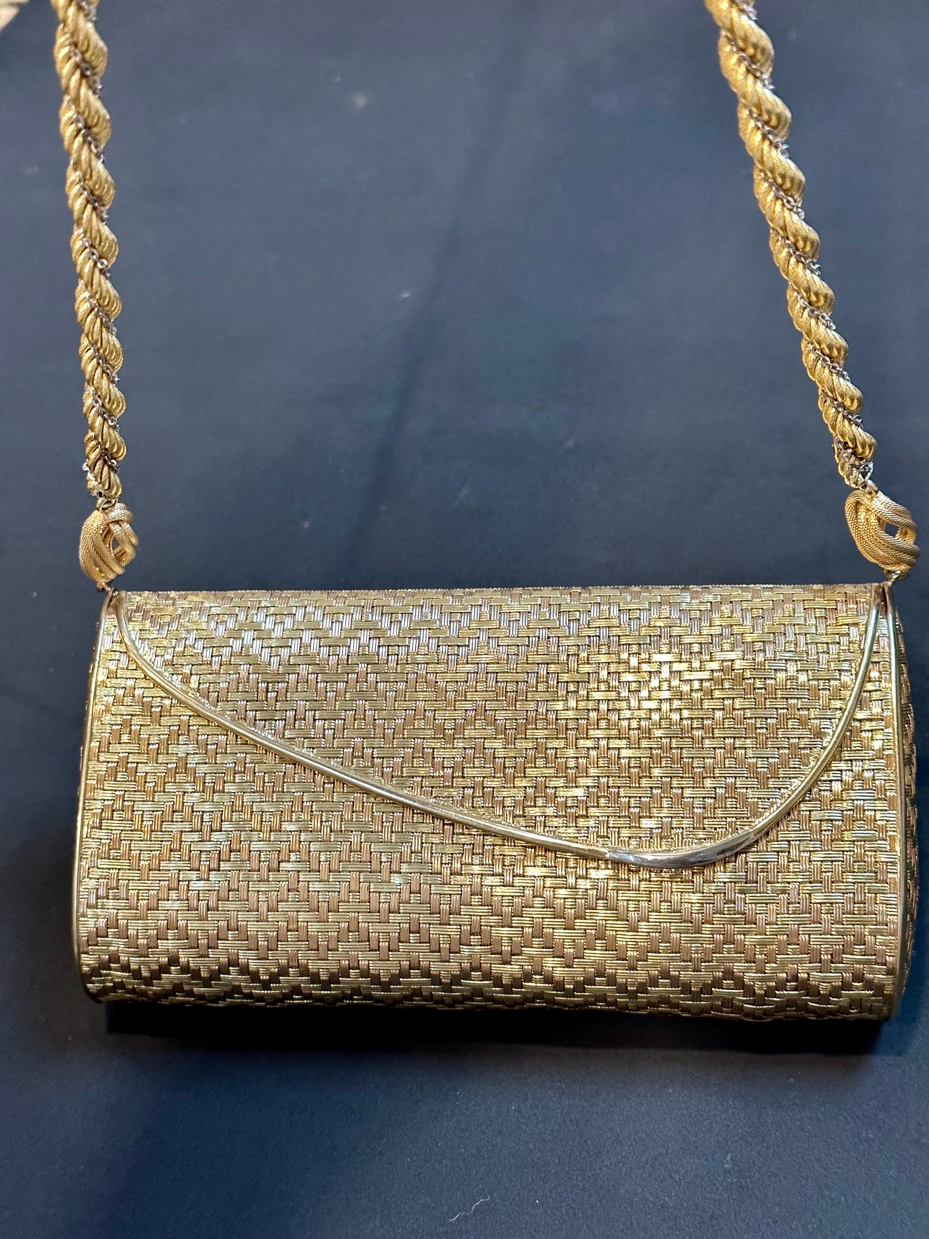 Cartier 18k Yellow Gold Mesh Purse Handbag with Shoulder Chain Rare 401 Gm For Sale 4