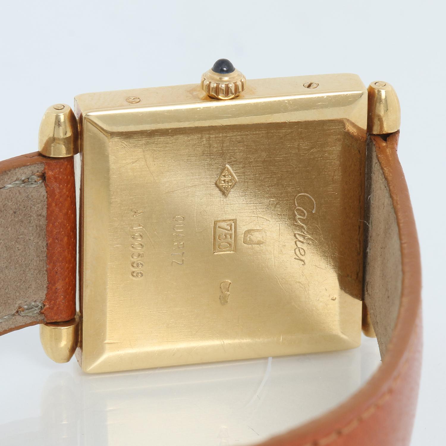 Vintage Cartier Art Deco 18k Yellow Gold Large Size Quadrant Watch 1
