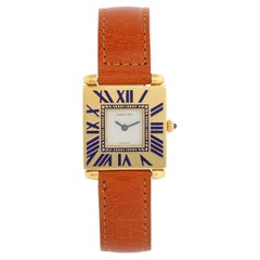 Vintage Cartier Art Deco 18k Yellow Gold Large Size Quadrant Watch