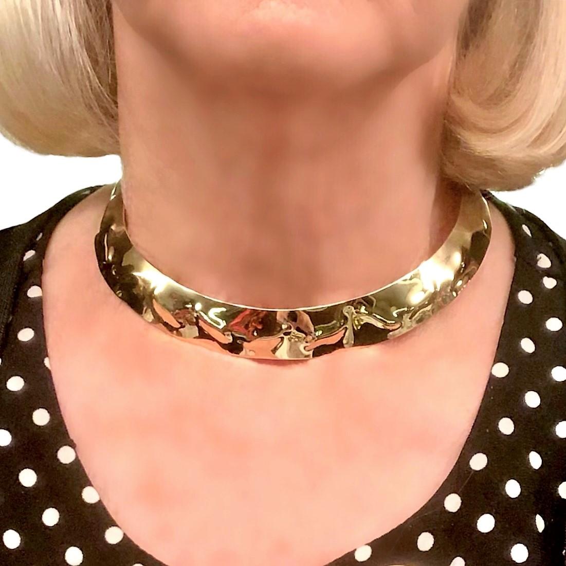Women's Cartier 18k Yellow Gold Modernist Rigid Choker Necklace