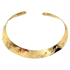 Cartier: 18 Karat Gelbgold Modernistische, filigrane Choker-Halskette