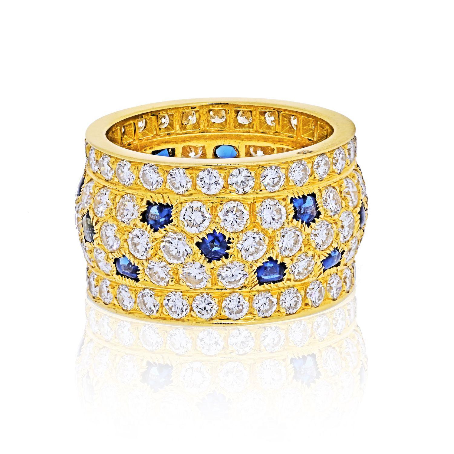 Cartier: Ring aus 18 Karat Gelbgold mit Nigeria Diamant und Saphir (Moderne) im Angebot