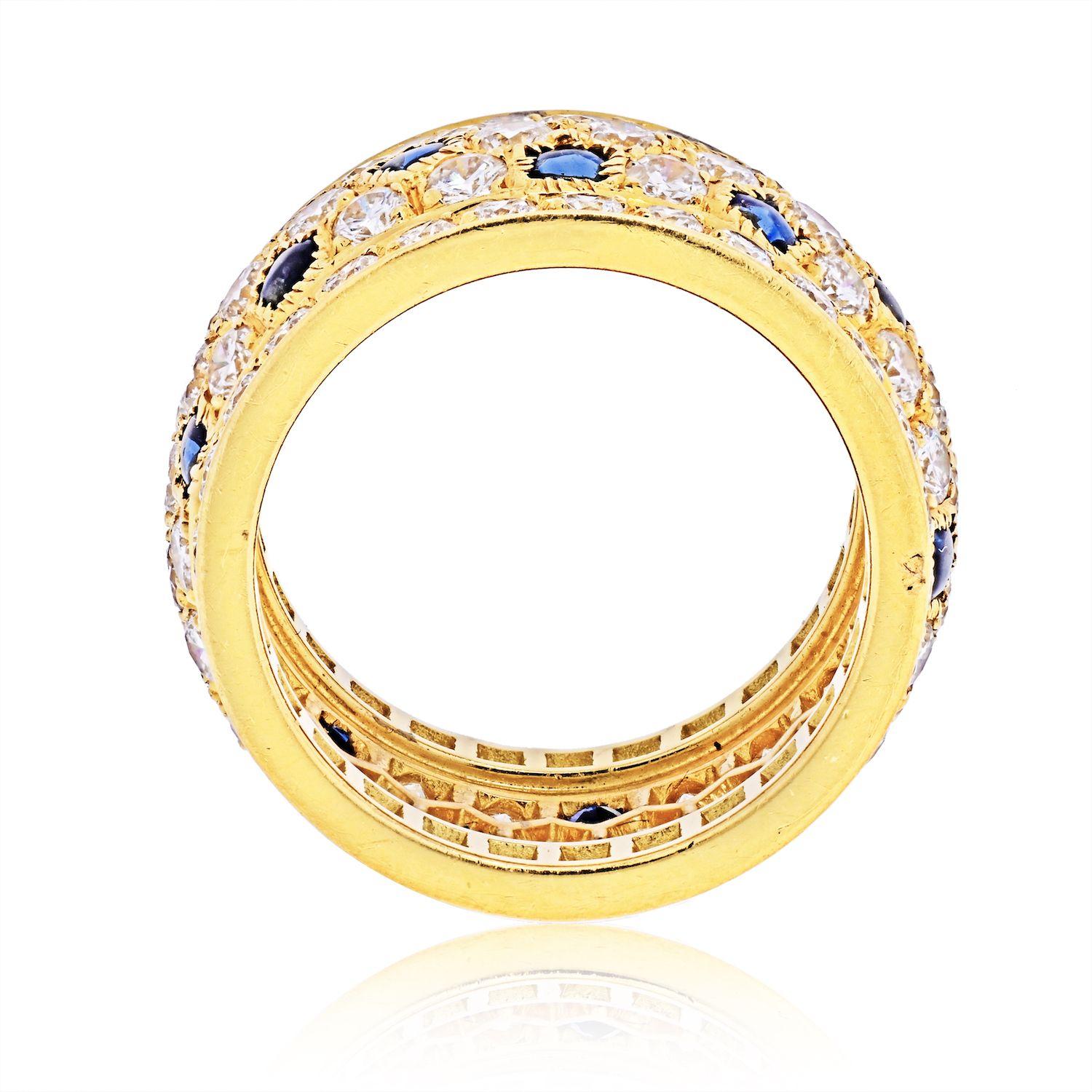 Cartier: Ring aus 18 Karat Gelbgold mit Nigeria Diamant und Saphir (Rundschliff) im Angebot