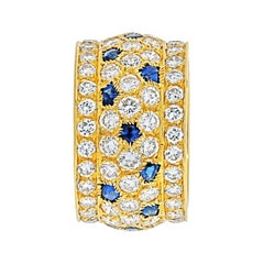 Cartier 18k Yellow Gold Nigeria Diamond Sapphire Ring