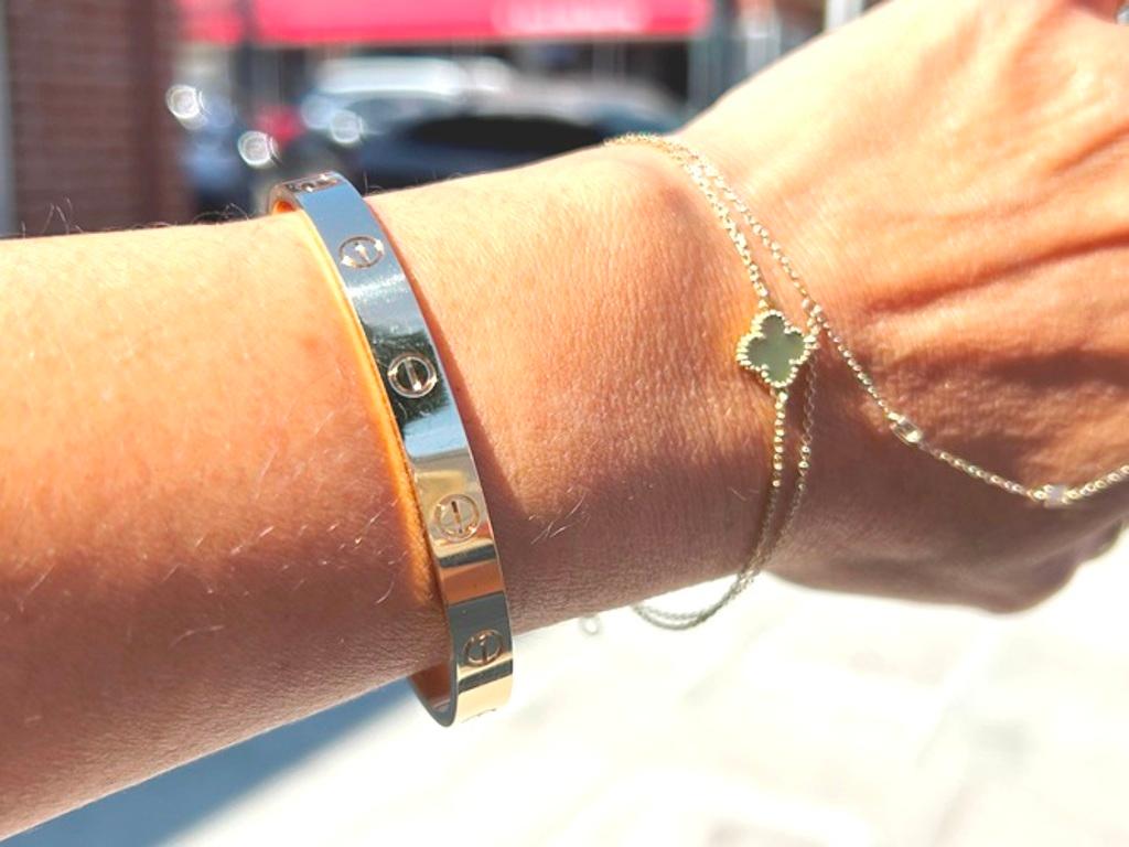 Cartier 18K Yellow Gold Open-Cuff Love Bracelet Classic Model In Fair Condition In Beverly Hills, CA