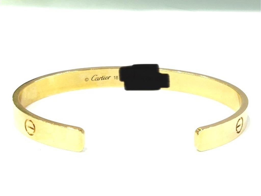 Cartier 18K Yellow Gold Open-Cuff Love Bracelet Classic Model 3