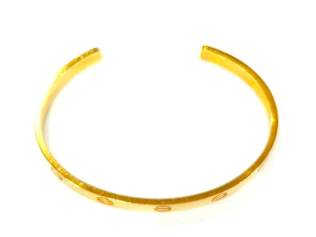 Cartier 18K Yellow Gold Open-Cuff Love Bracelet Classic Model 4