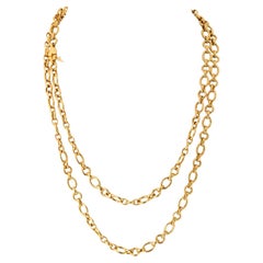 Catena Cartier in oro giallo 18 carati ovale e rotonda da 36 pollici
