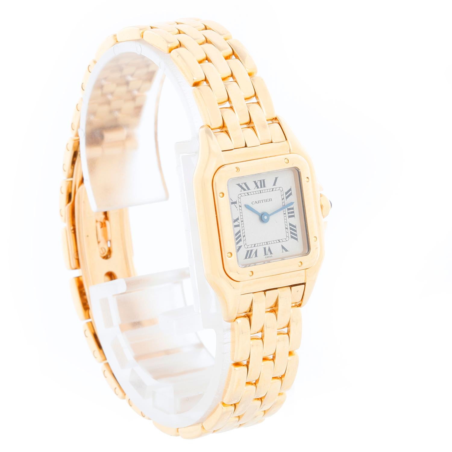 Cartier 18K Yellow Gold Panther Ladies Watch W25022B9 In Excellent Condition In Dallas, TX
