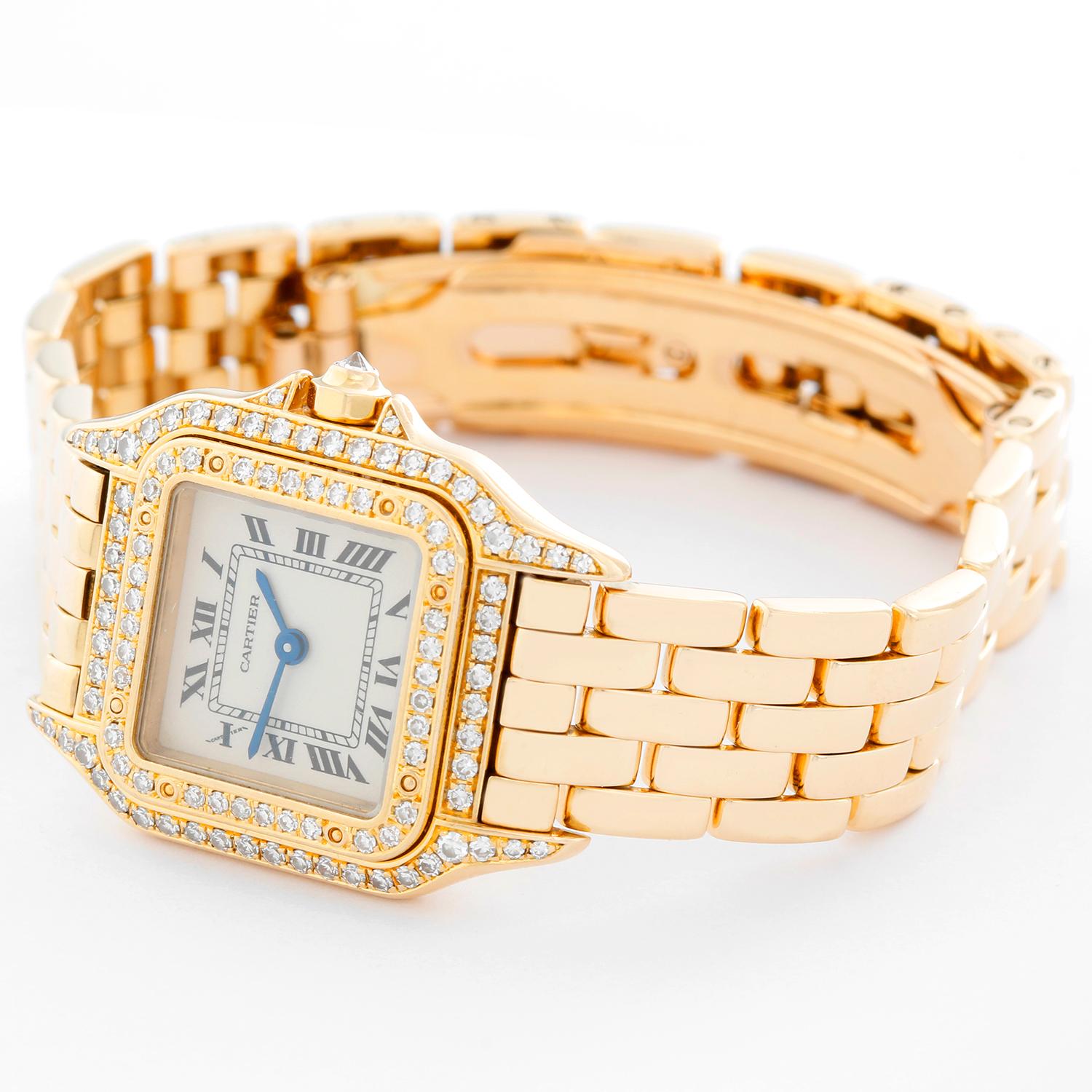 Women's Cartier 18 Karat Yellow Gold Panther Ladies Watch WF3254B9 1280