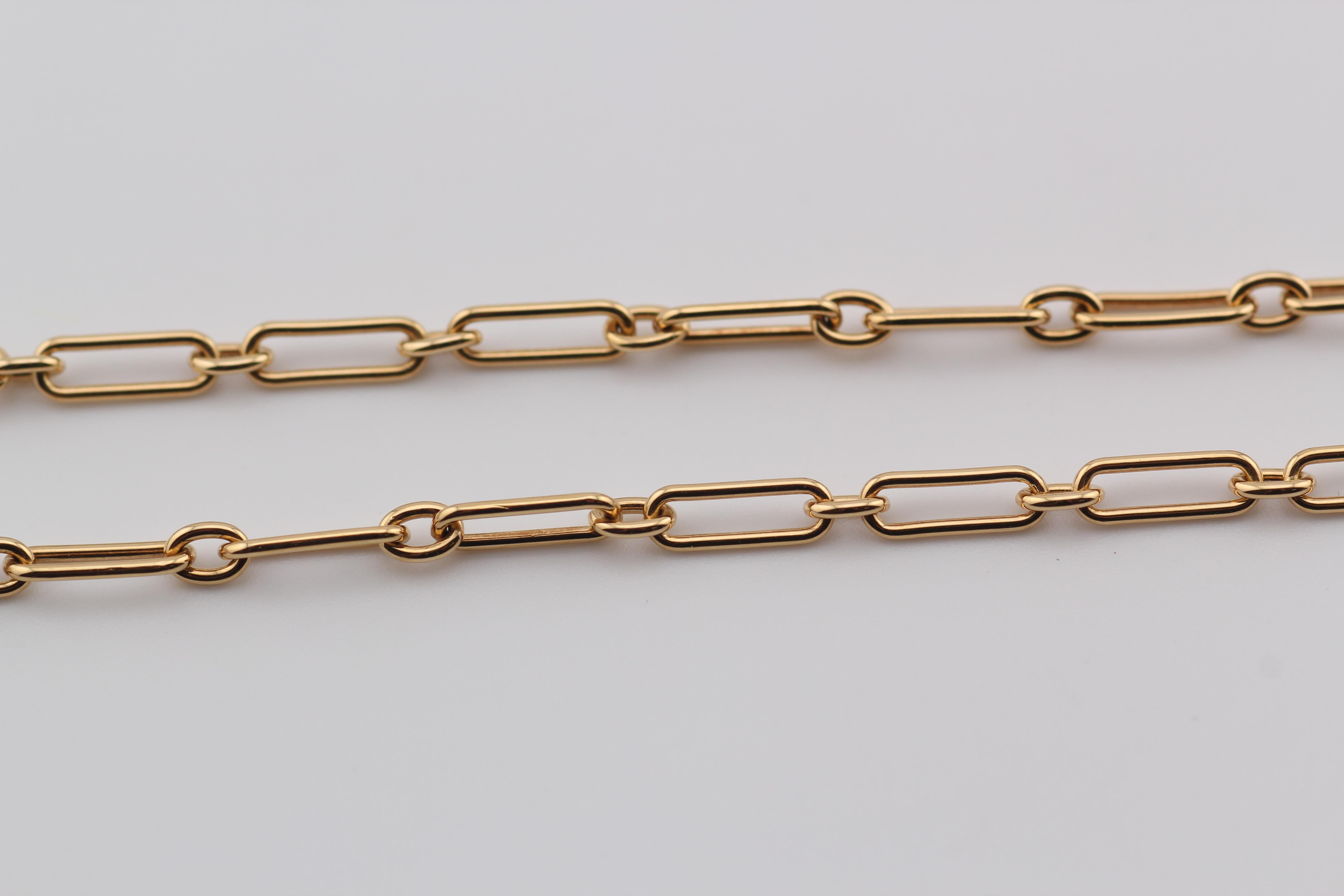 Cartier 18k Yellow Gold Panther Pendant Long Chain Necklace 6