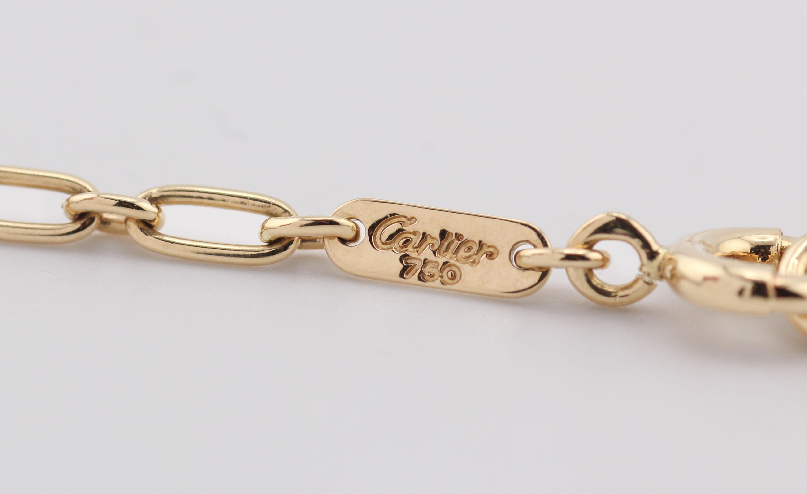 Cartier 18k Yellow Gold Panther Pendant Long Chain Necklace w/ Certificate en vente 5