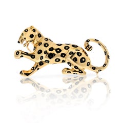 Cartier 18K Yellow Gold Panther Pin Brooch
