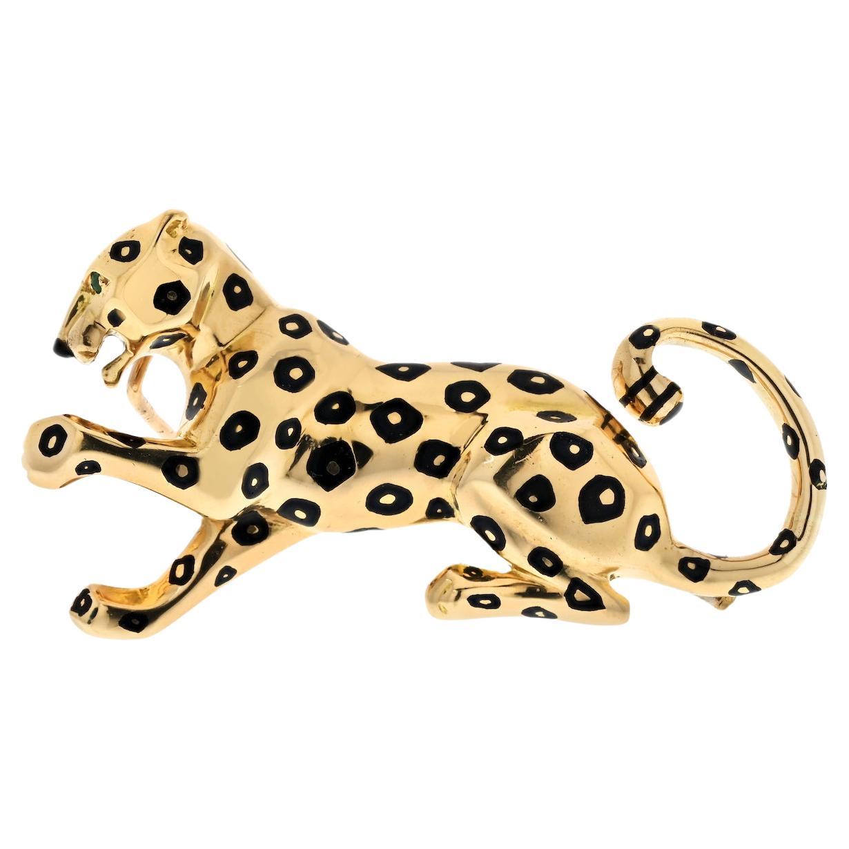 Cartier 18K Yellow Gold Panther Pin Brooch