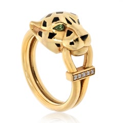 Cartier Bague panthère en or jaune 18 carats et laque noire