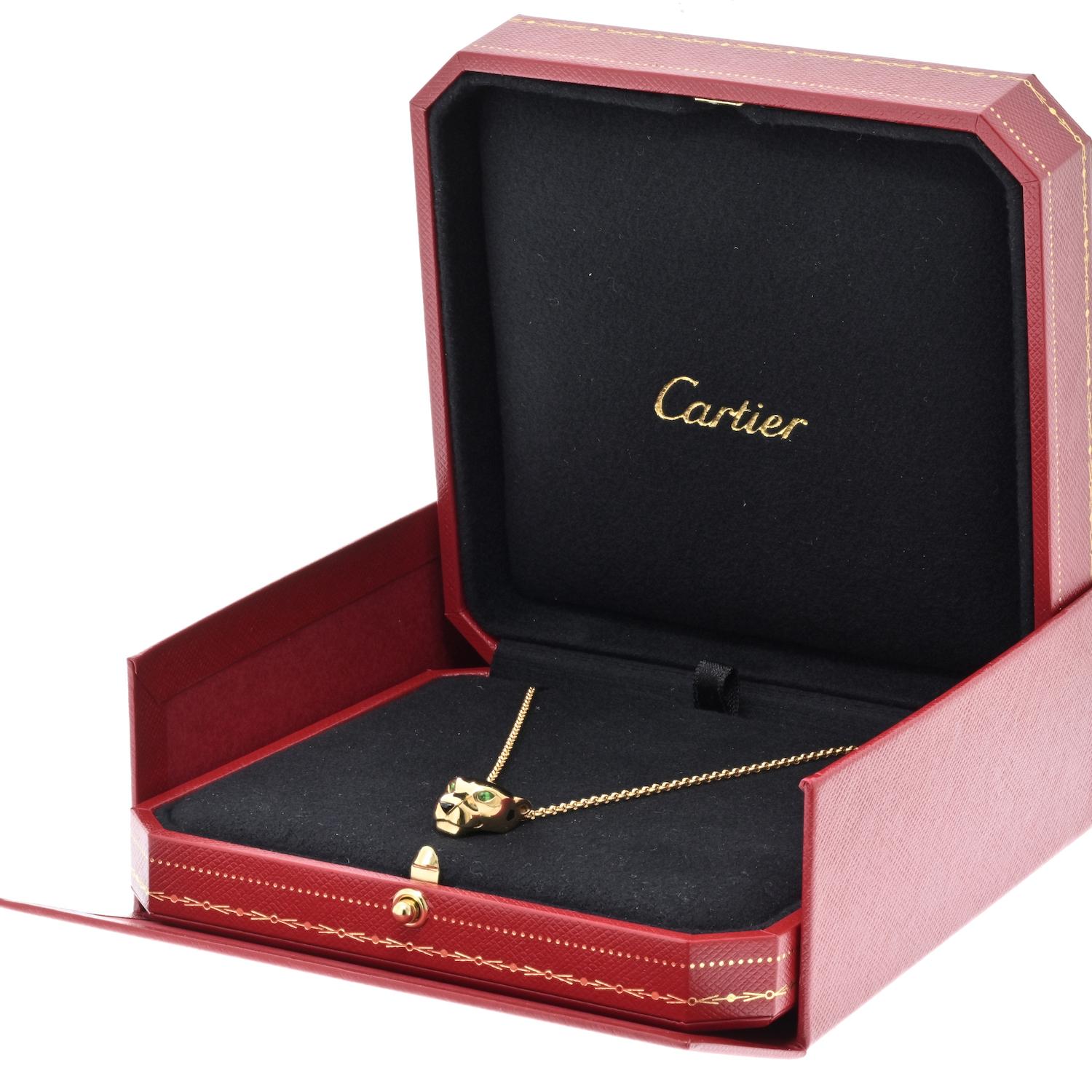 Cartier 18 Karat Gelbgold Pantherkopf-Anhänger Damen