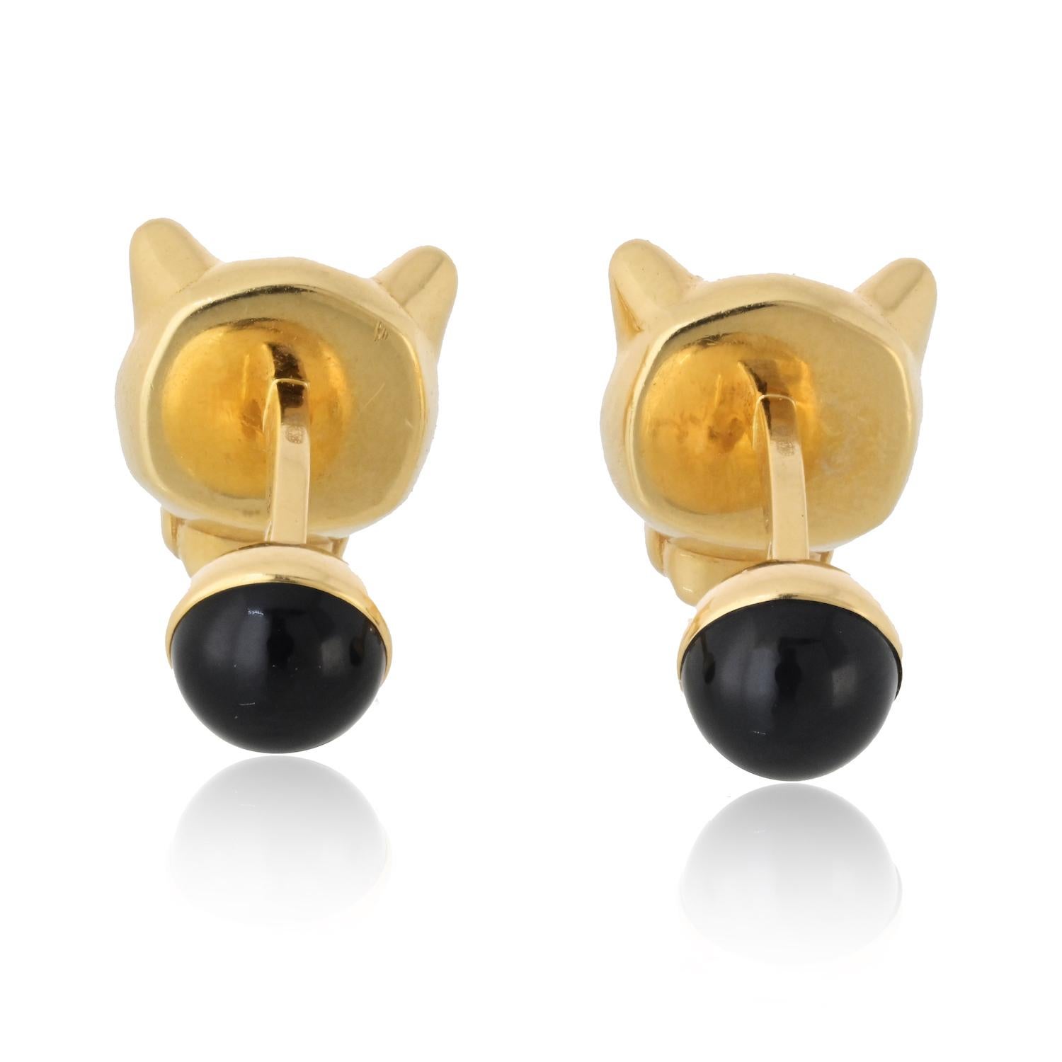 Cartier, oro giallo 18 carati, testa di pantera, link da polso da uomo In condizioni ottime in vendita a New York, NY