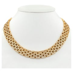 Cartier 18K Yellow Gold Panthere Maillon Diamond Collar Necklace