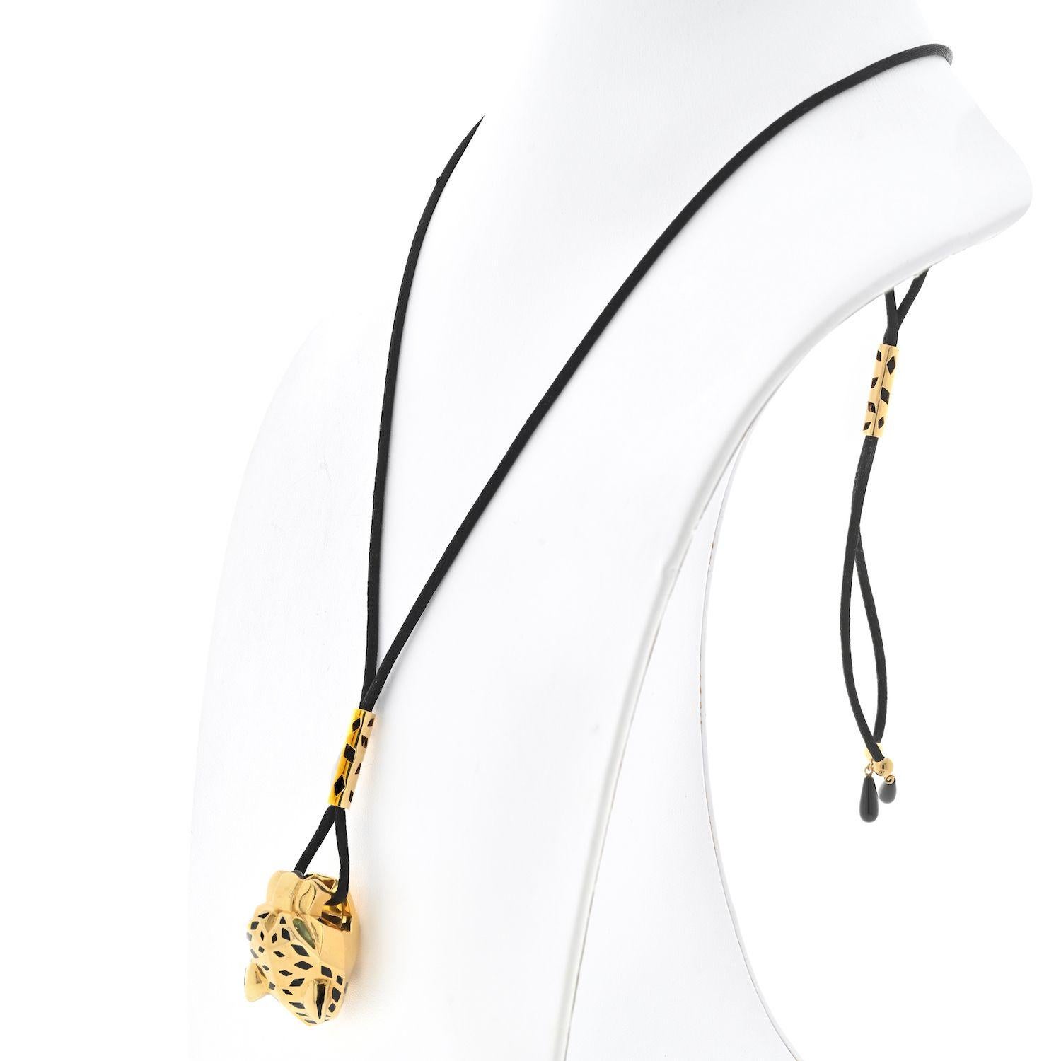 gold pendant black cord necklace