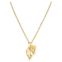 Cartier 18K Yellow Gold Panthère Pendant Chain Necklace