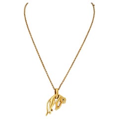 Cartier 18K Yellow Gold Panthère Pendant Chain Necklace