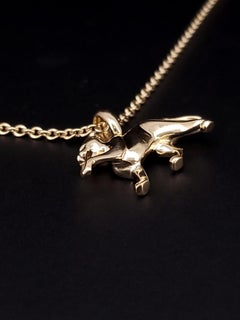 Cartier 18k Yellow Gold Panthere Pendant Necklace