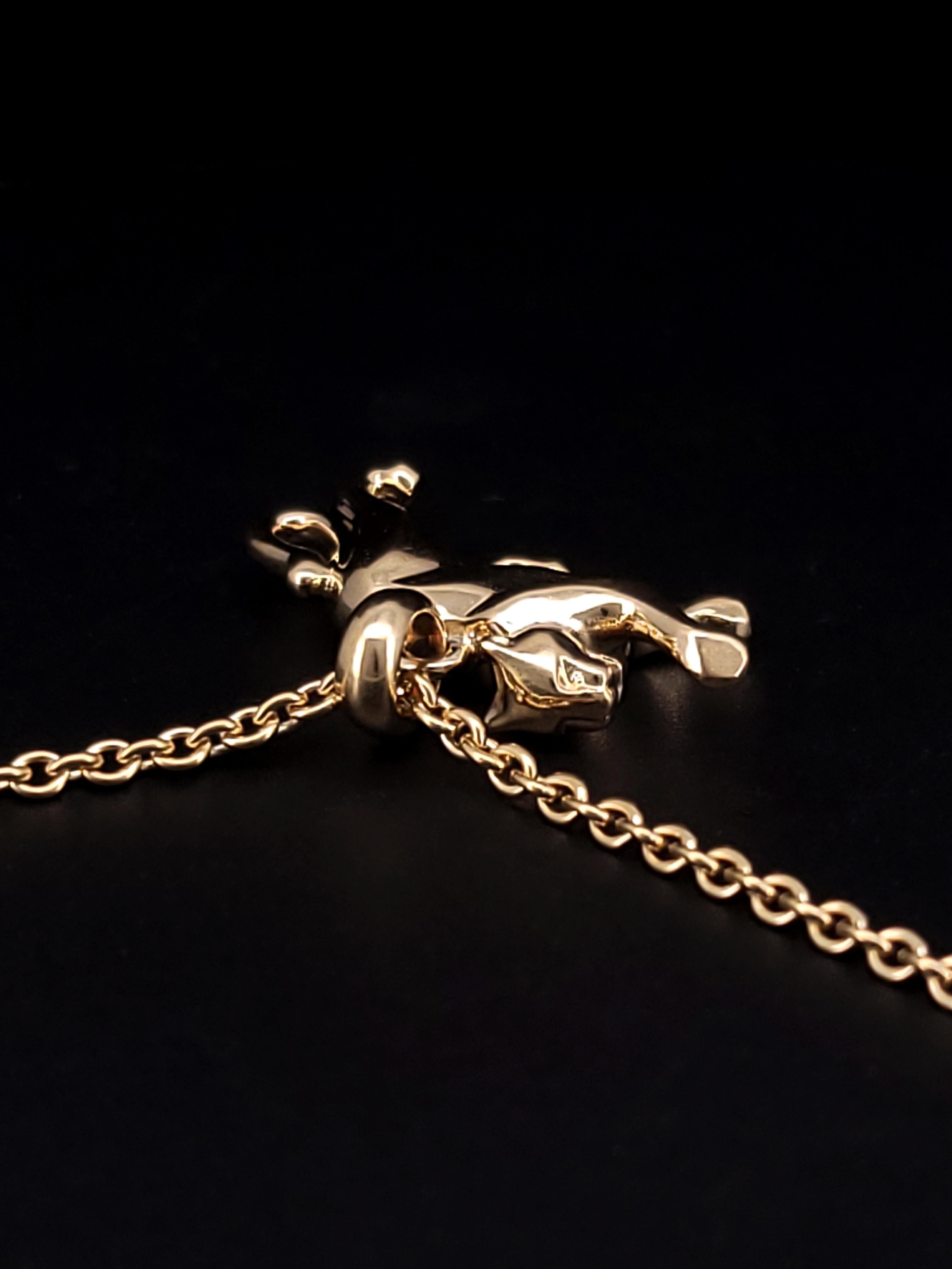 Women's Cartier 18k Yellow Gold Panthere Pendant Necklace For Sale