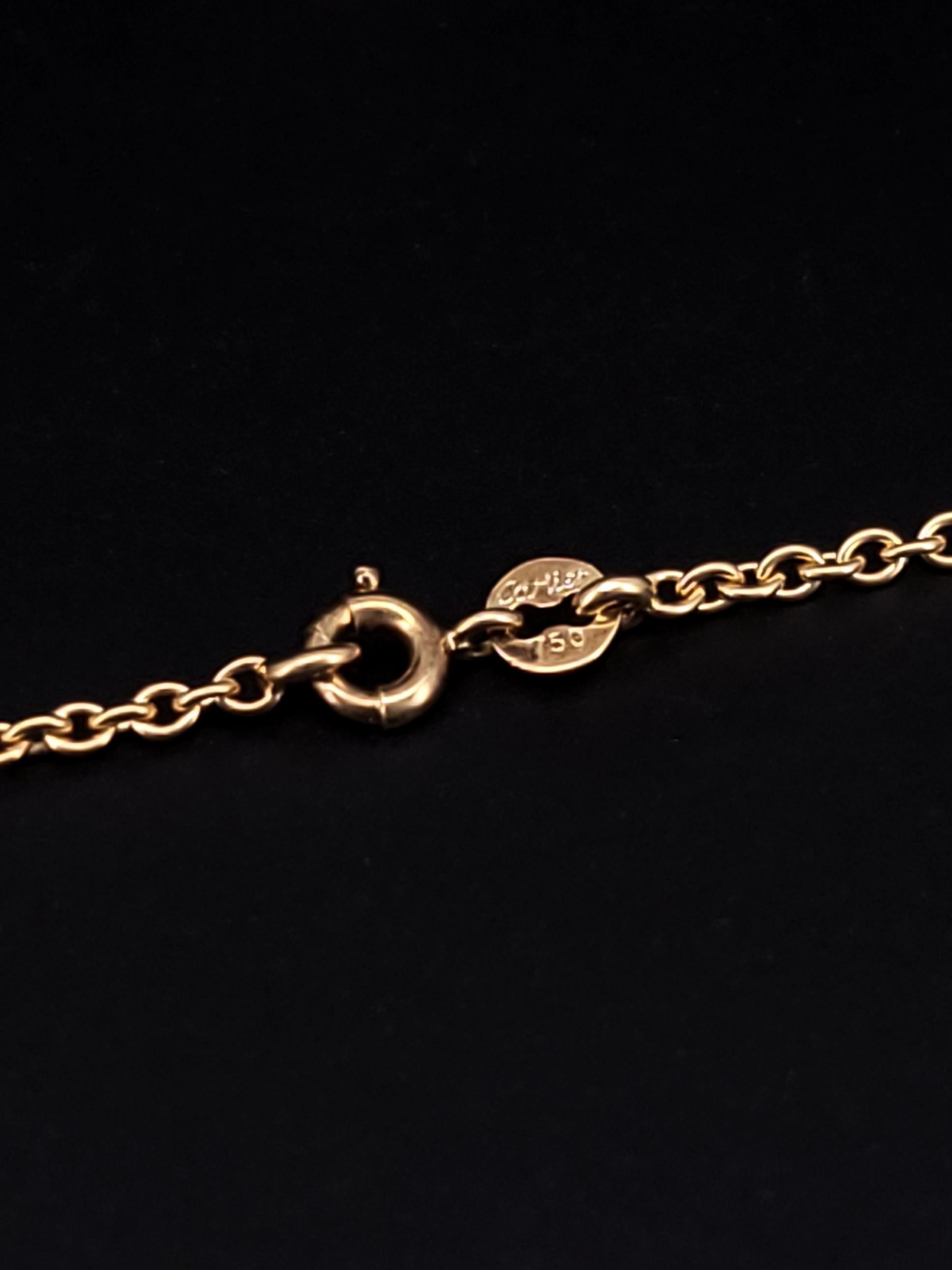 Cartier 18k Yellow Gold Panthere Pendant Necklace For Sale 3