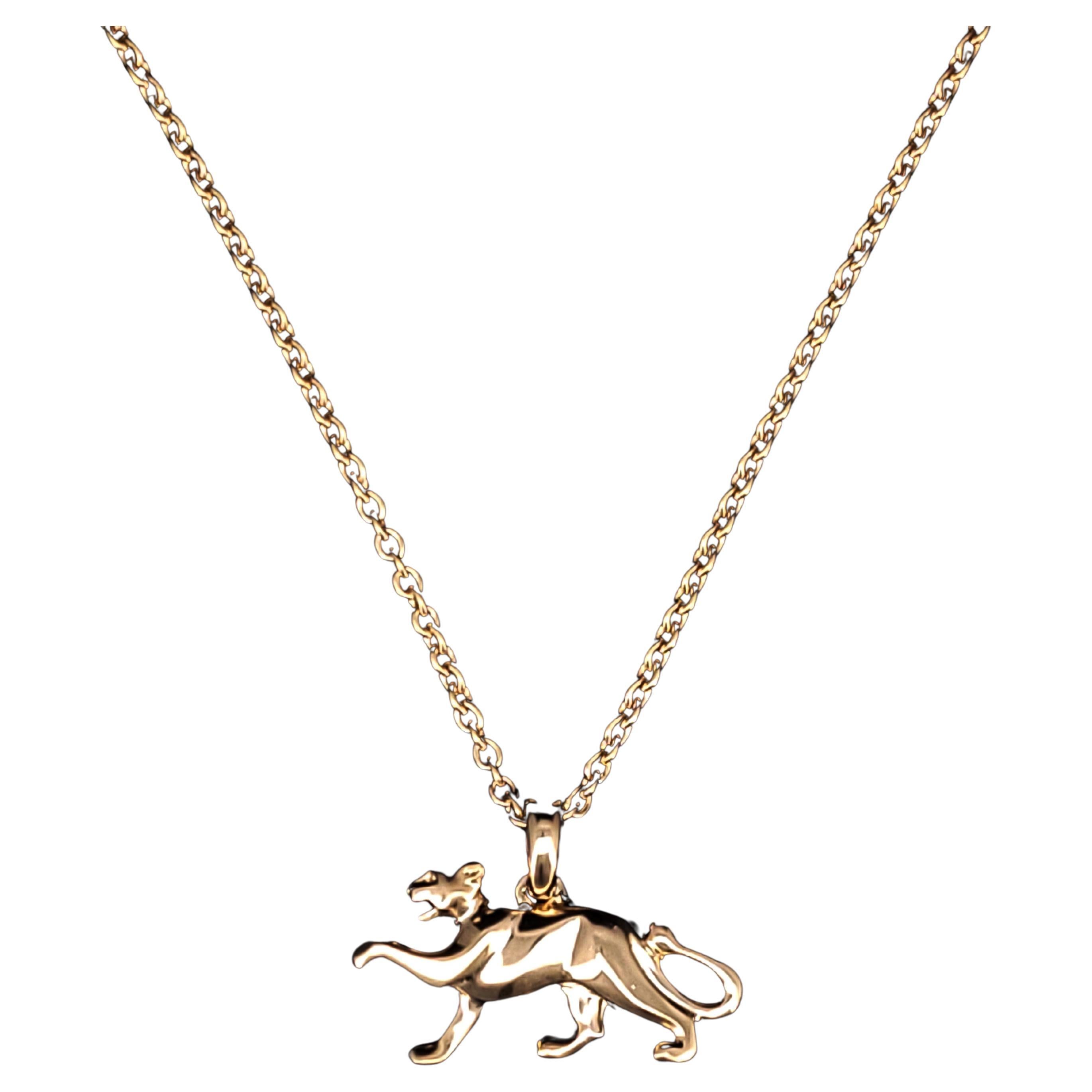 Cartier 18k Yellow Gold Panthere Pendant Necklace