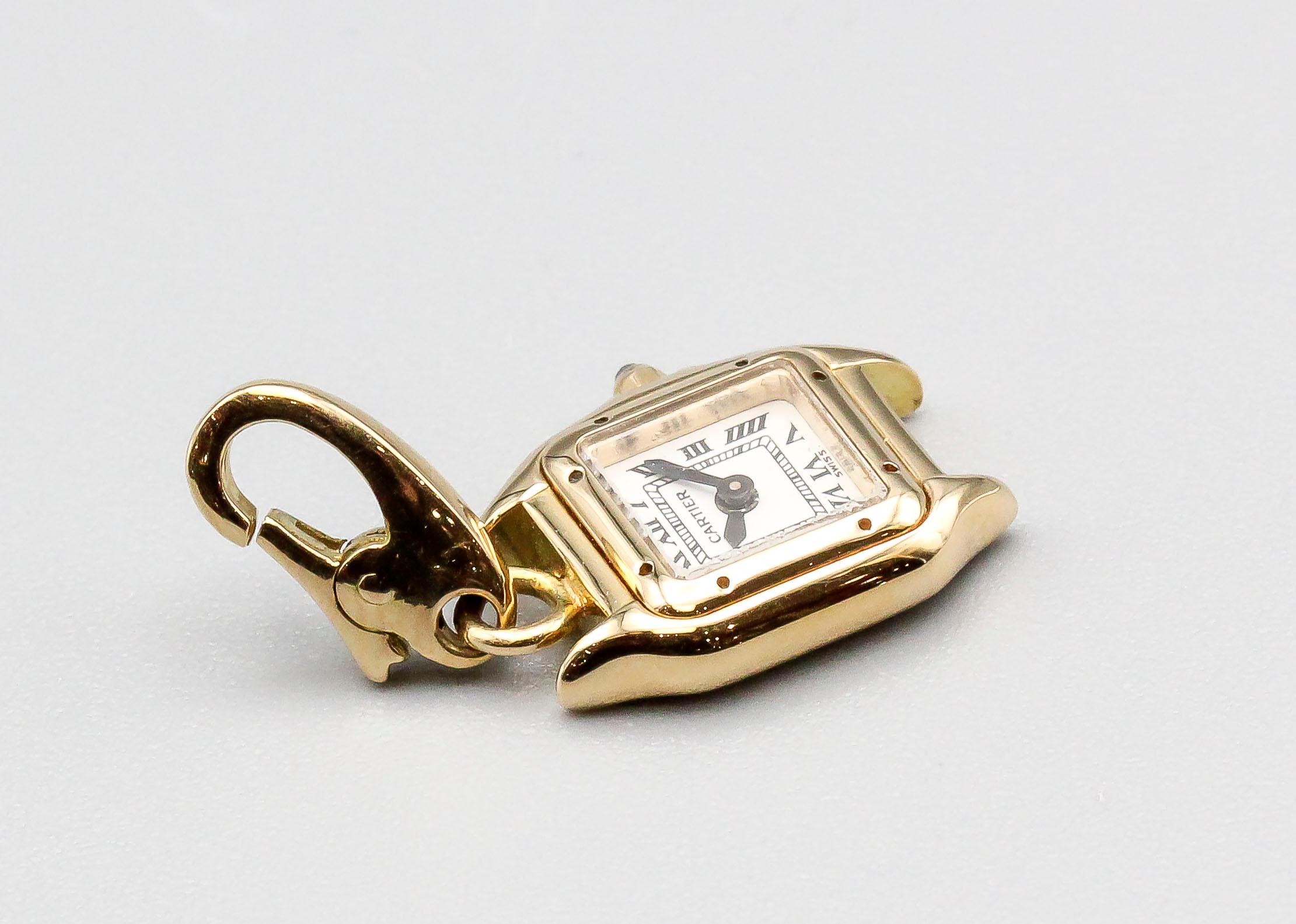 Women's or Men's Cartier 18 Karat Yellow Gold Panthere Watch Charm