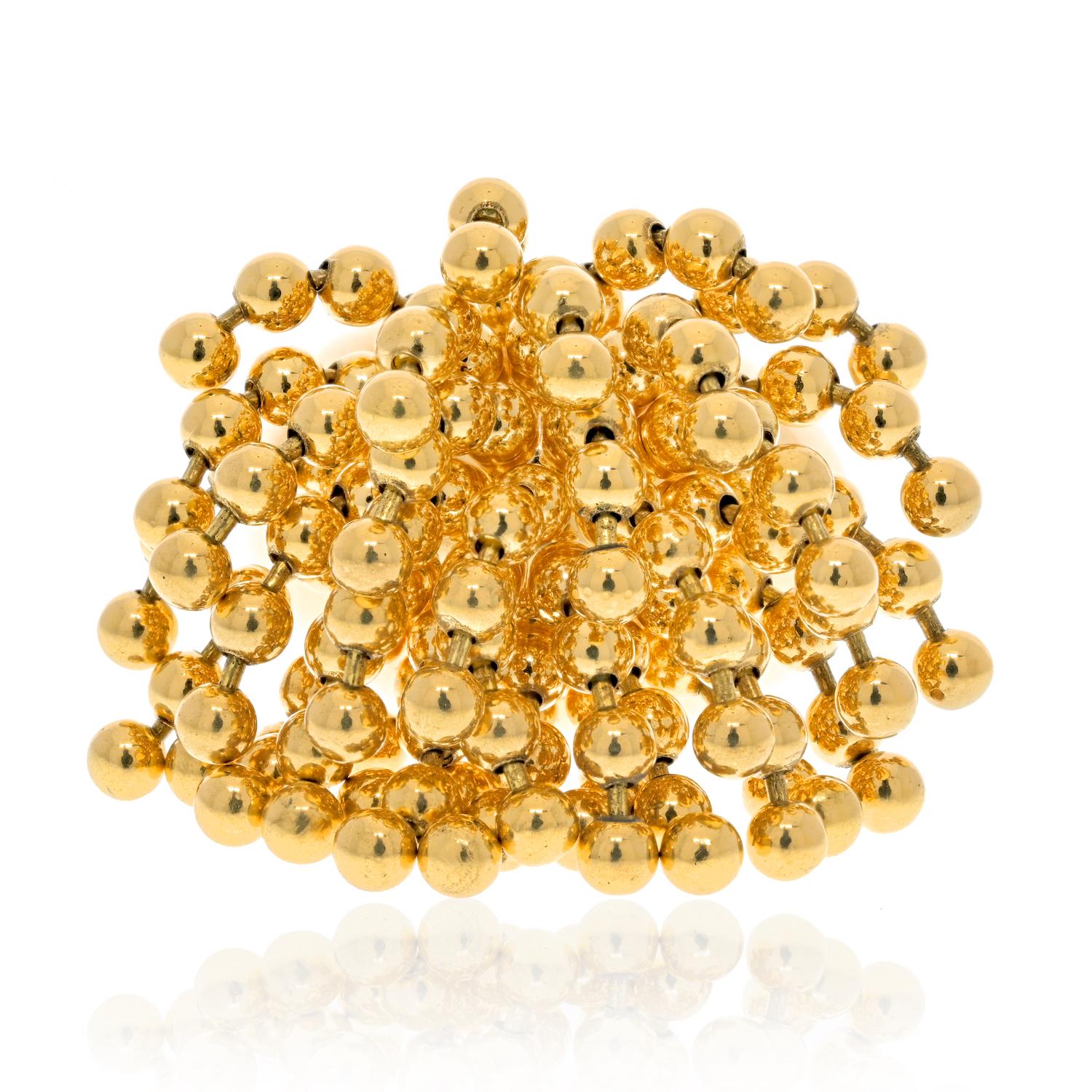 Moderne Cartier, bague Nouvelle Vague articulée en or jaune 18 carats et perles, Paris