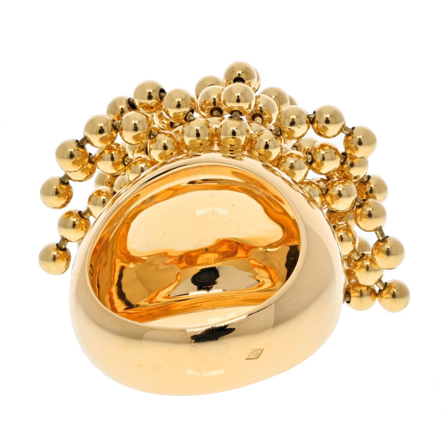 Cartier, bague Nouvelle Vague articulée en or jaune 18 carats et perles, Paris Excellent état à New York, NY