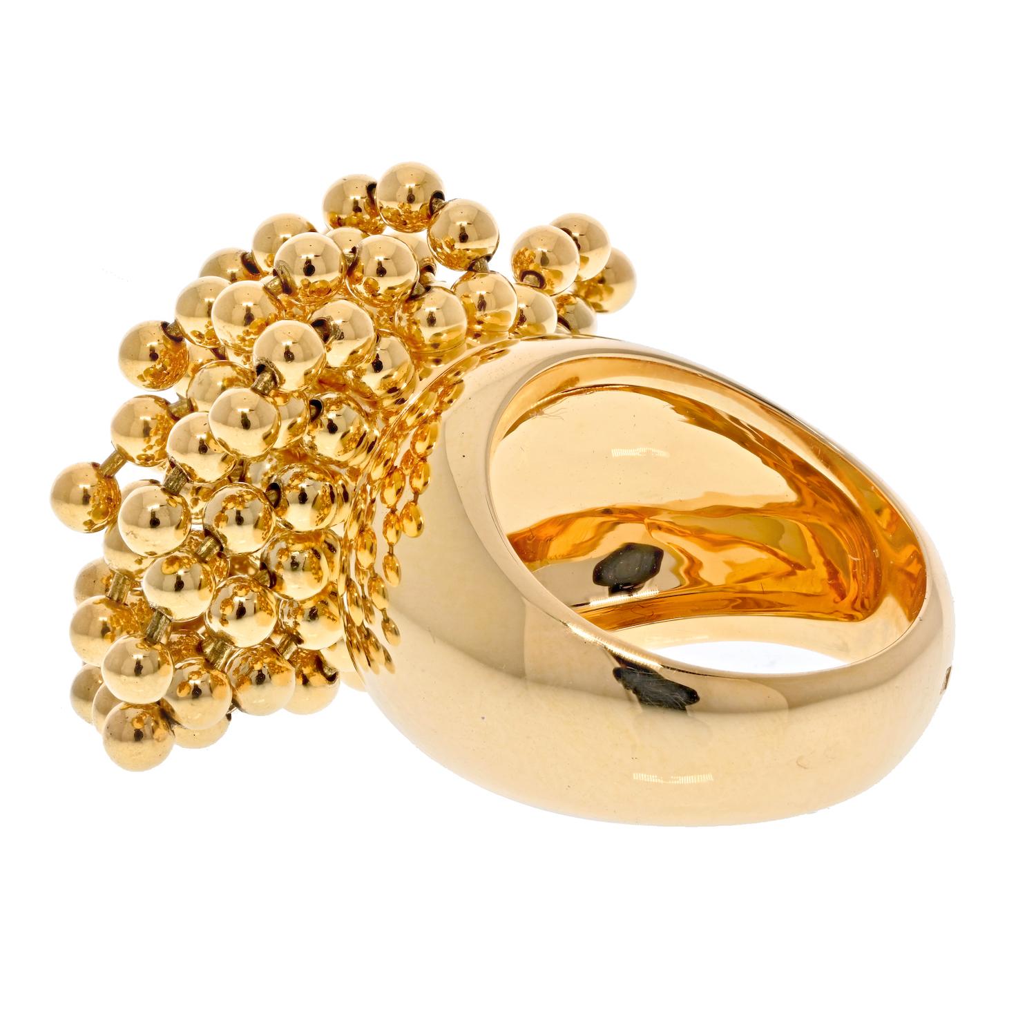  Cartier, bague Nouvelle Vague articulée en or jaune 18 carats et perles, Paris Pour femmes 