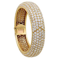 CARTIER 18K Yellow Gold Pavé Diamond Bangle Bracelet